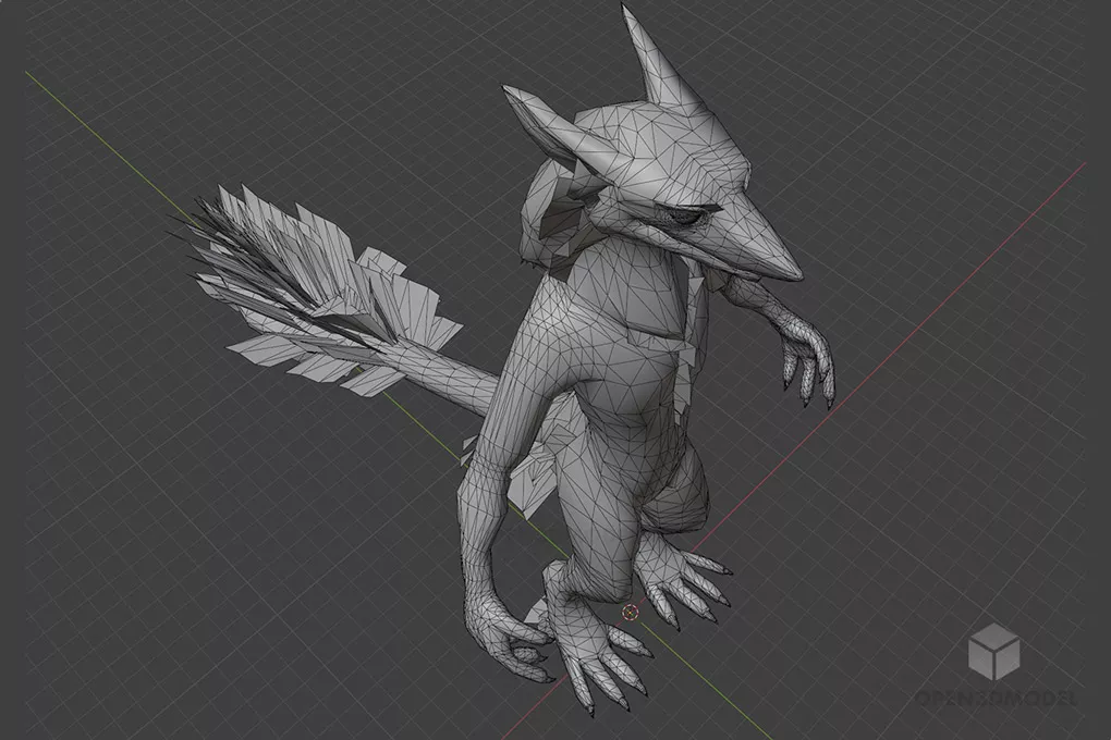 Anime Wolf Animal Character 3d model 2