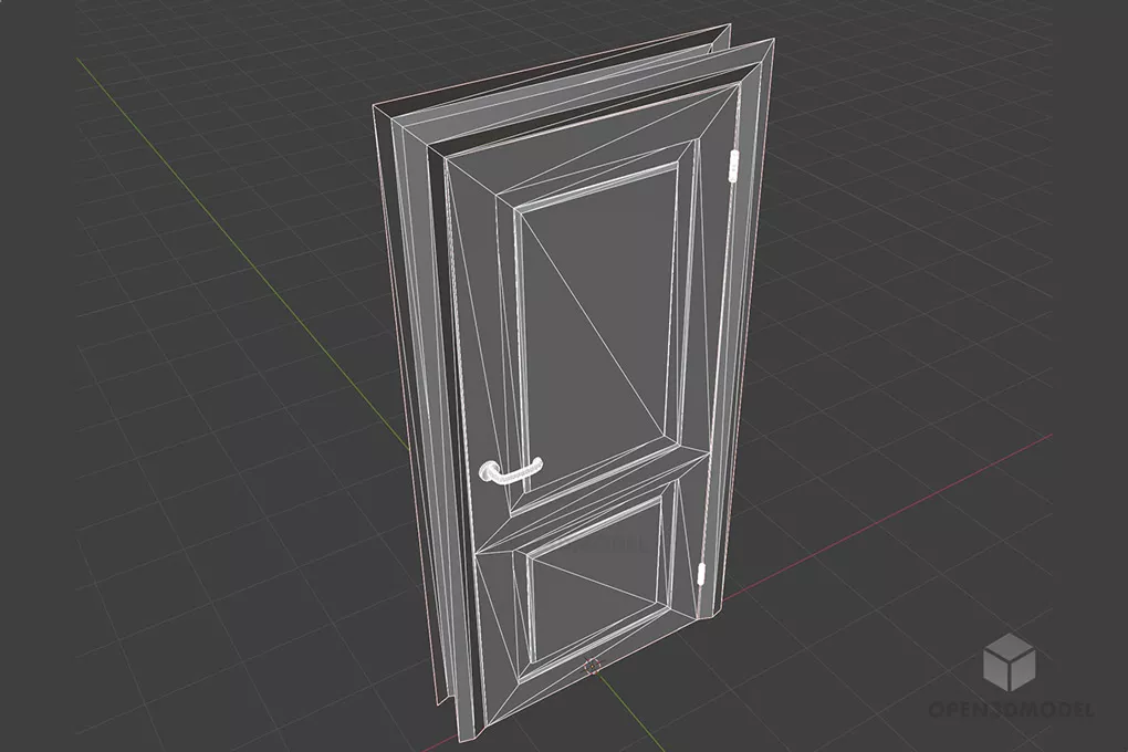 Wooden Door, Old Wooden Door 3d model 2