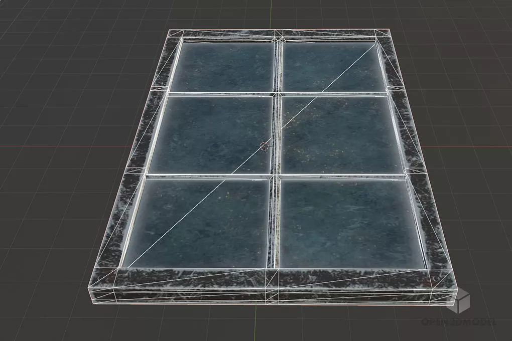 Old Glass Window 3d model 2