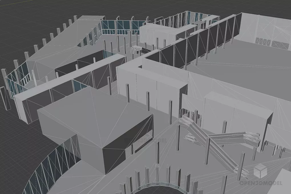 Restaurant Interior Plan 3d model 2