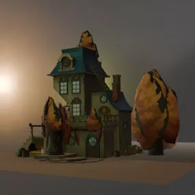 Cartoon Small House 3d model