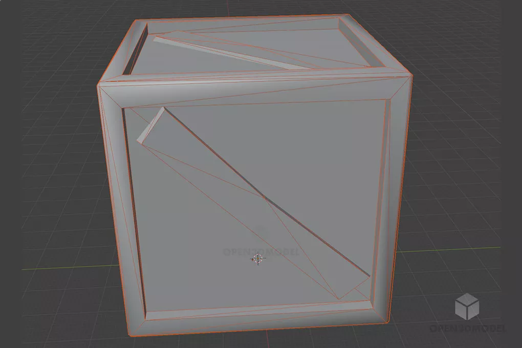 Old Wood Crate Box 3d model 2