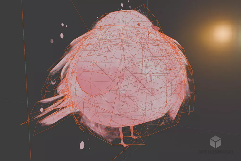 Art Bird Sketch Style 3d model 2