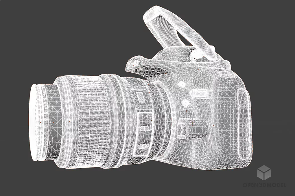 Nikon D3100 Camera 3d model 2