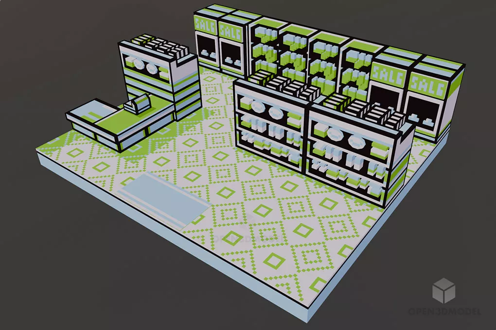 Minecraft House Gaming Assets 3d model