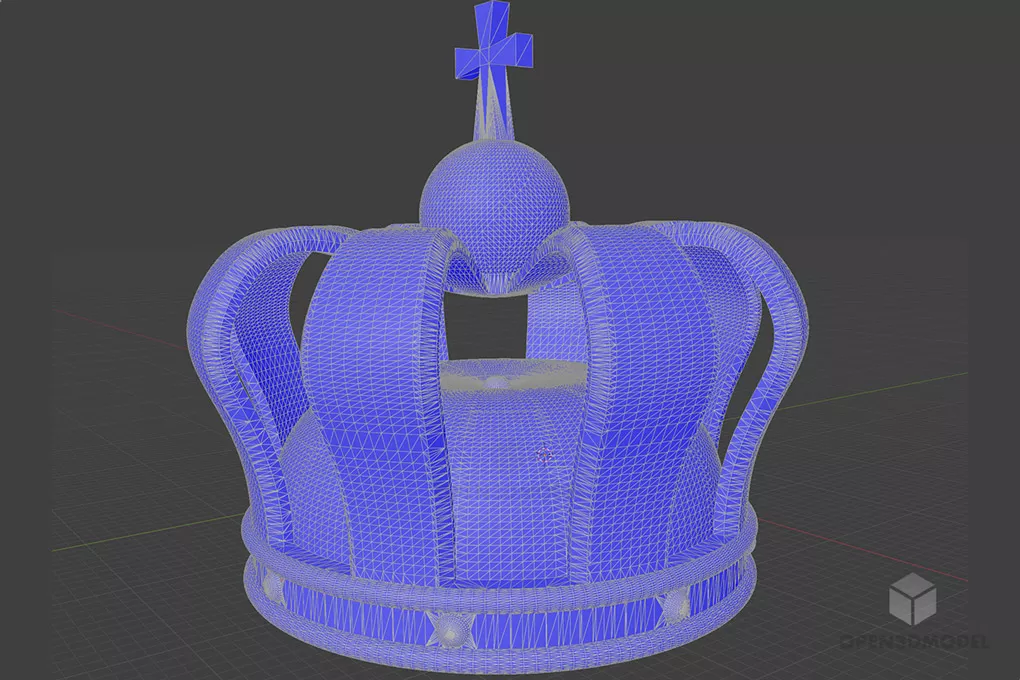 King Crown Gaming Style 3d model 2