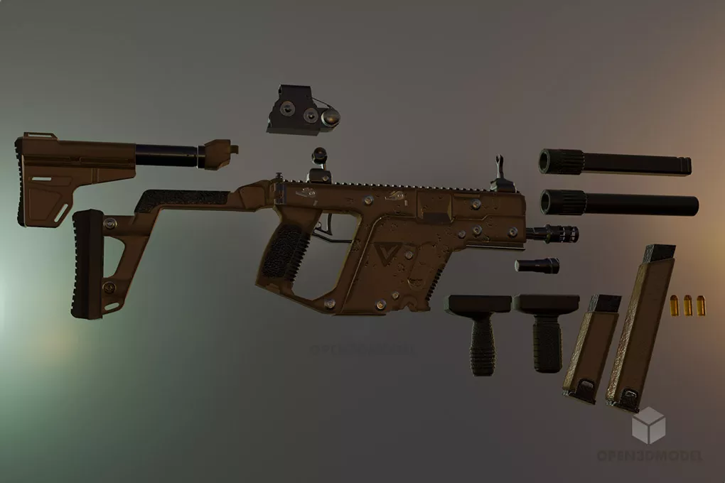 Syringe Dart Gun Weapon 3d model