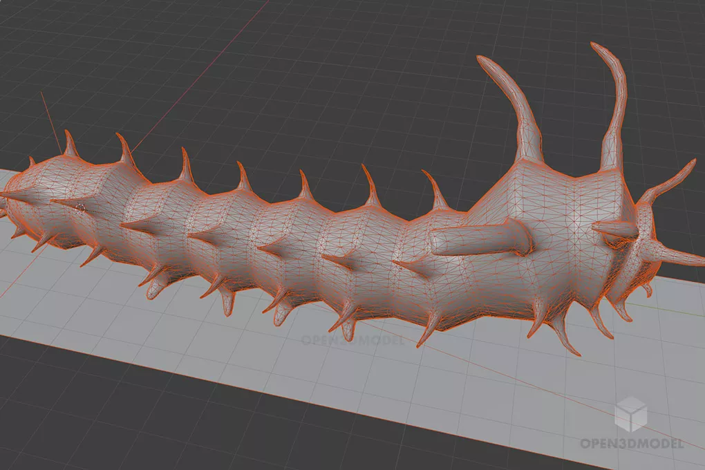 Devil Caterpillar Character 3d model 2