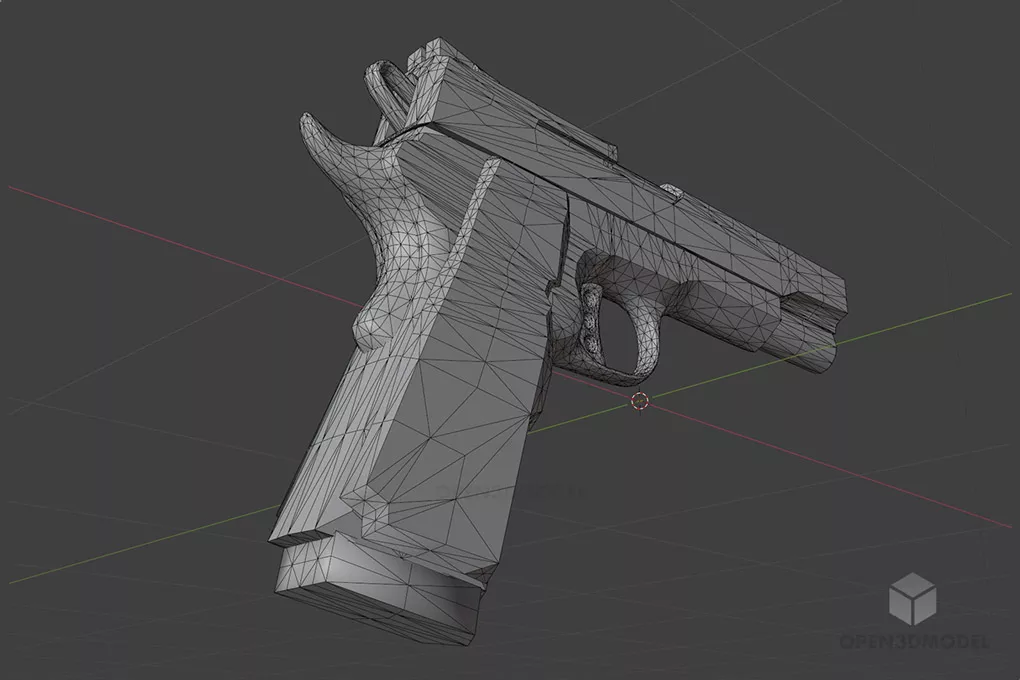 Acp Smith Pistol Gun 3d model 2