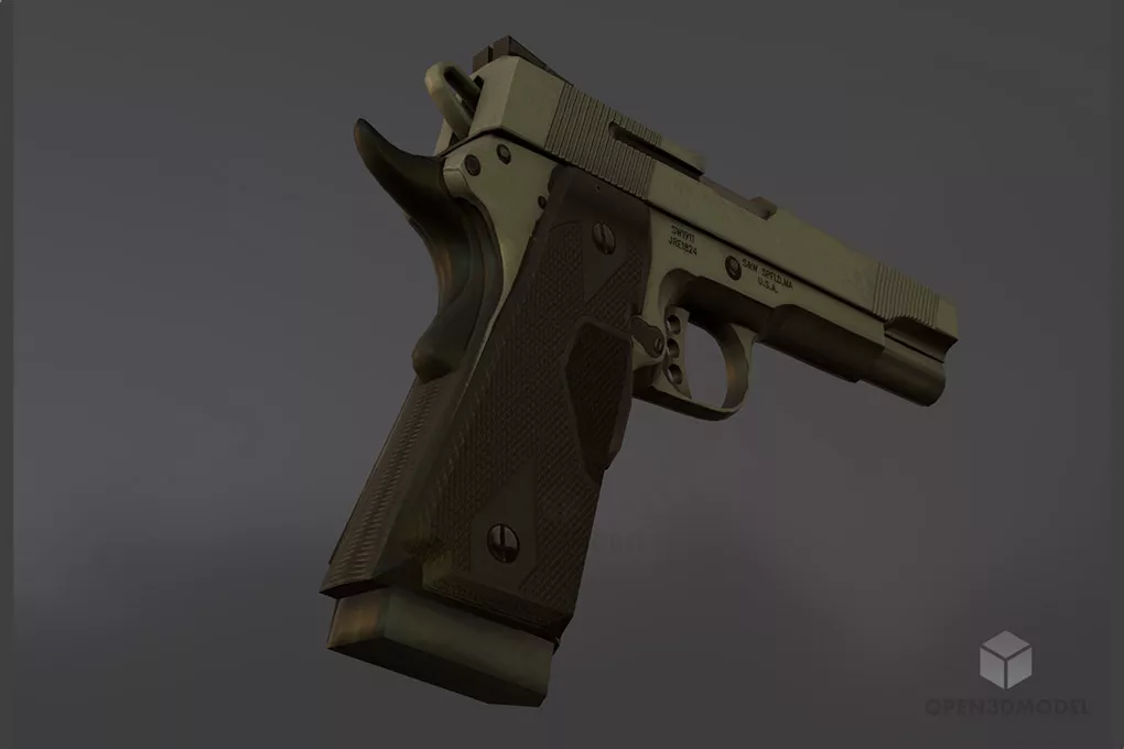 Acp Smith Pistol Gun Free 3d Model - .Blend, .C4d, .Dae, .Fbx, .Max ...