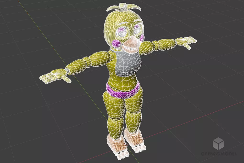 Toy Chica Character Free 3d Model - .Blend, .C4d, .Dae, .Fbx, .Obj ...