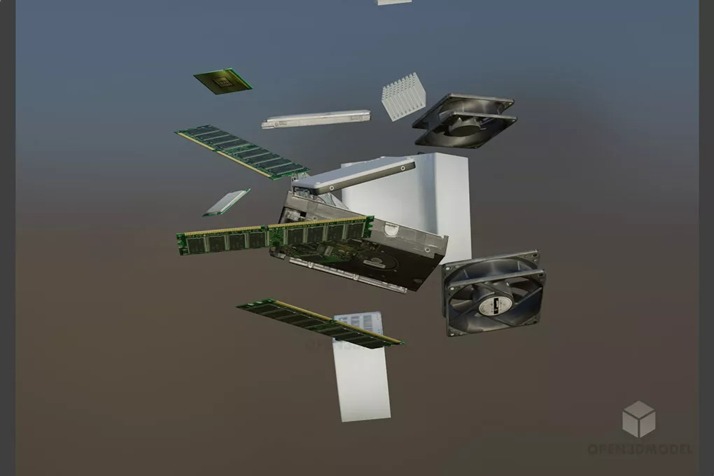 Computer Pc Hardware Components Free 3d Model - .Blend, .C4d, .Dae ...