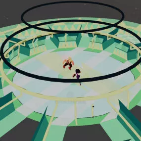 Arena Ring With Cartoon Character 3d model