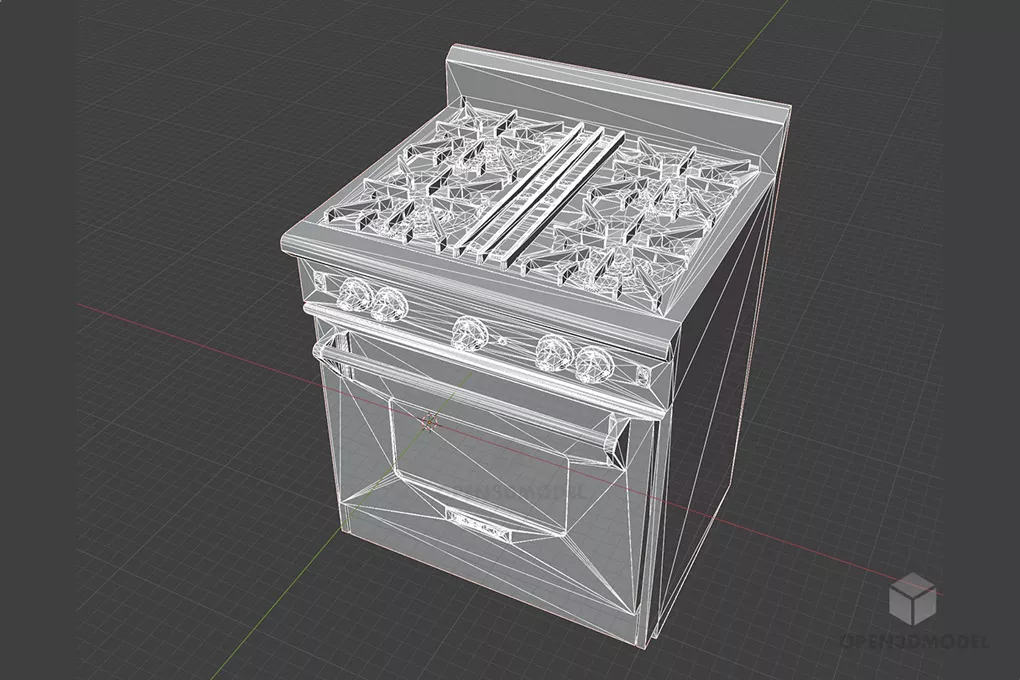 Kitchen Gas Stove 3d model 2