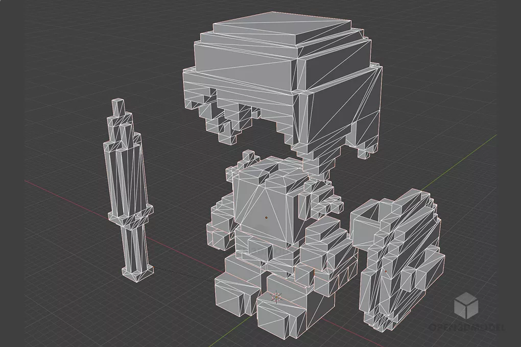 Low Poly Armory Gaming Character 3d model 2