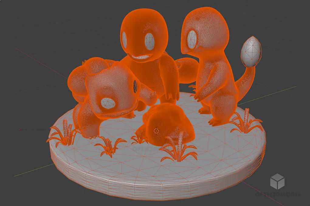 Set Of Pokemon Character 3d model 2