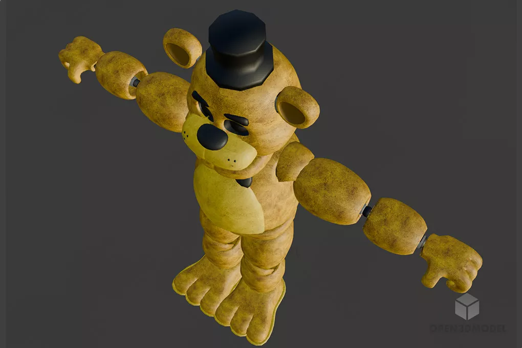 Bear And Bee Cartoon Character 3d model