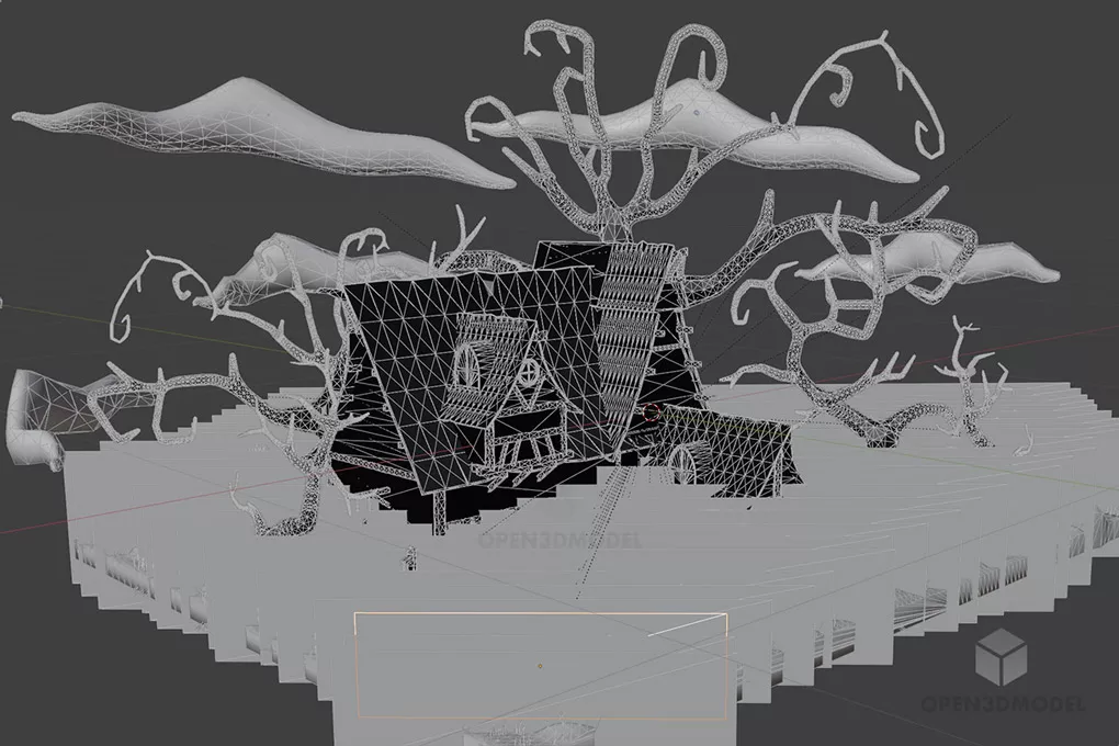 Haunted House Cartoon Building 3d model 2