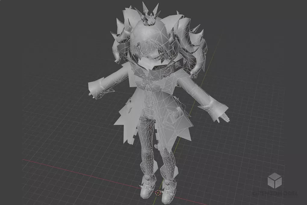 Chiliarch Anime Character 3d model 2