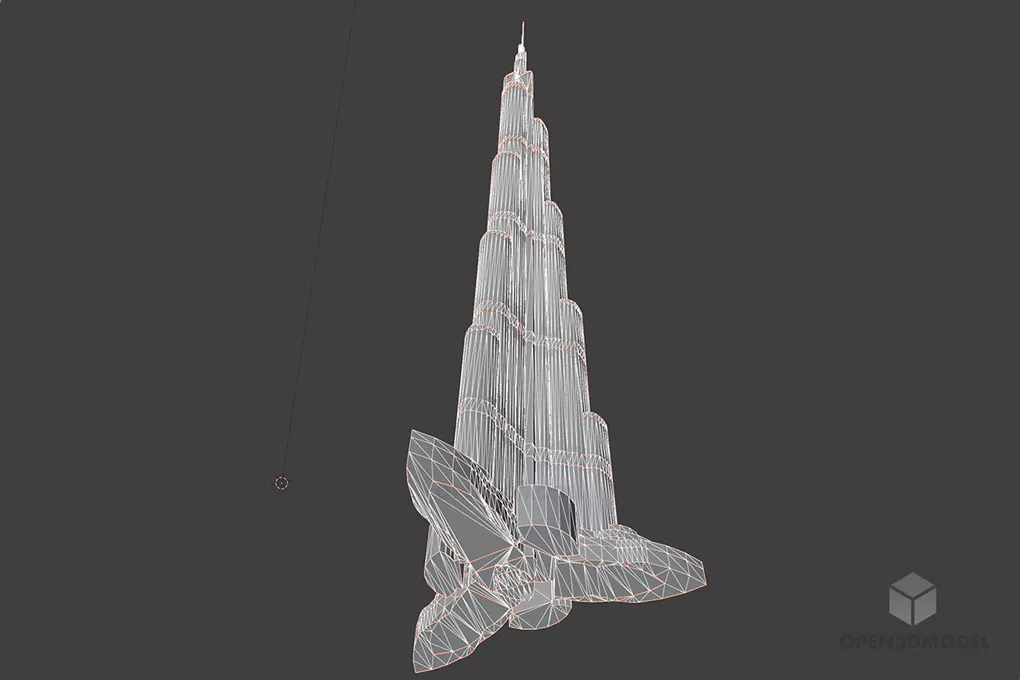 Dubai Burj Khalifa Skyscraper Building 3d model 2
