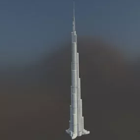 Dubai Burj Khalifa Skyscraper Building 3d model