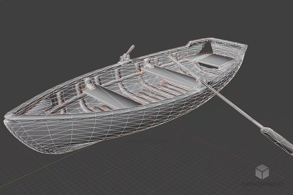 Old Rowboat 3d model 2