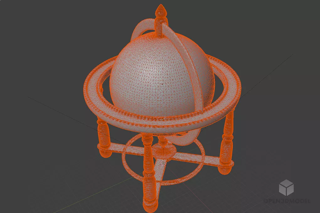 Vintage Globe School Accessories 3d model 2