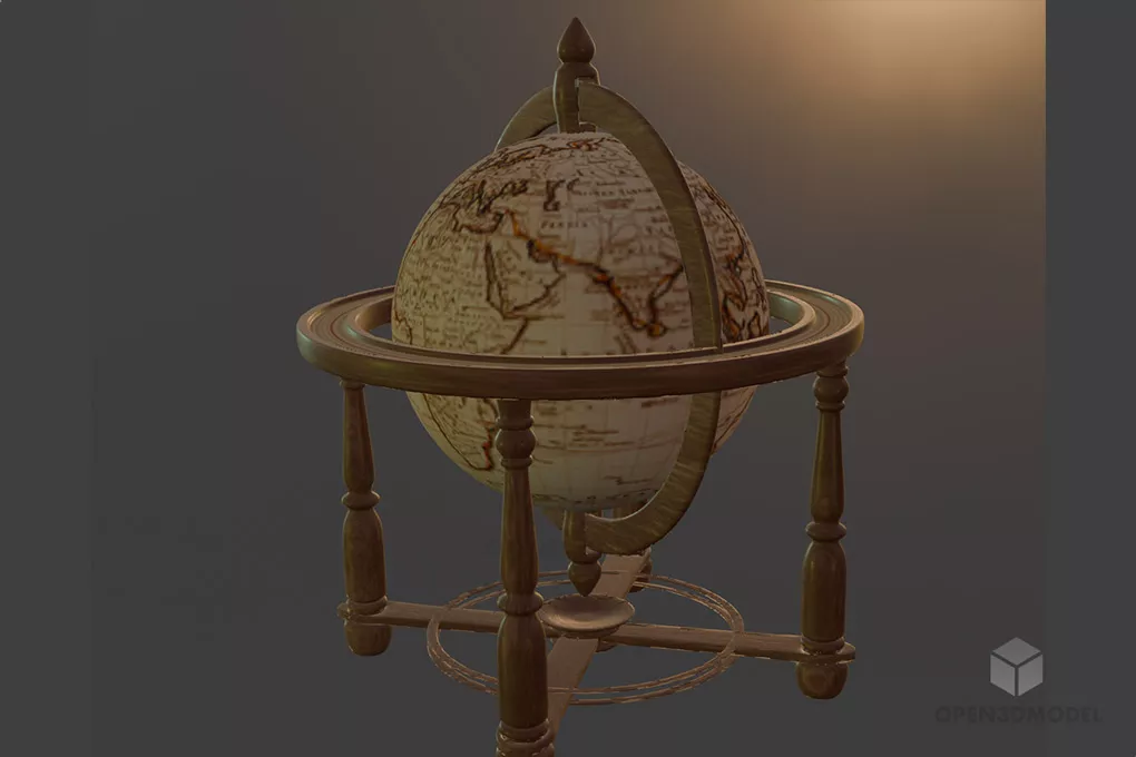 Vintage Globe School Accessories Free 3d Model - .Blend, .C4d, .Dae ...