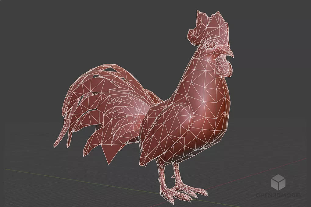 Rooster Animal Free 3d Model - .Blend, .C4d, .Dae, .Fbx, .Obj - Open3dModel