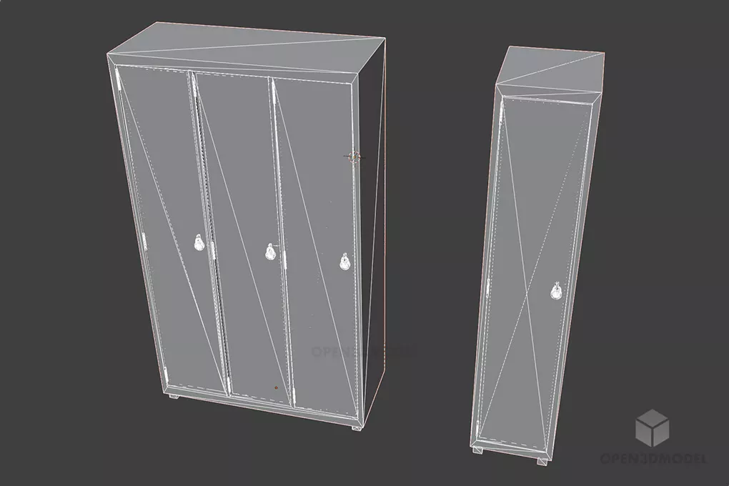 School Steel Locker 3d model 2