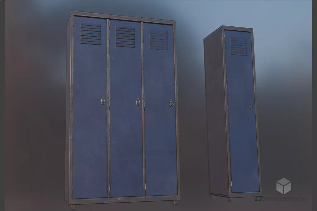 Side Locker With Top Shelf 3d model