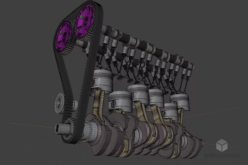 Motor Engine Free 3d Model - .C4d, .Dae, .Fbx, .Obj - Open3dModel