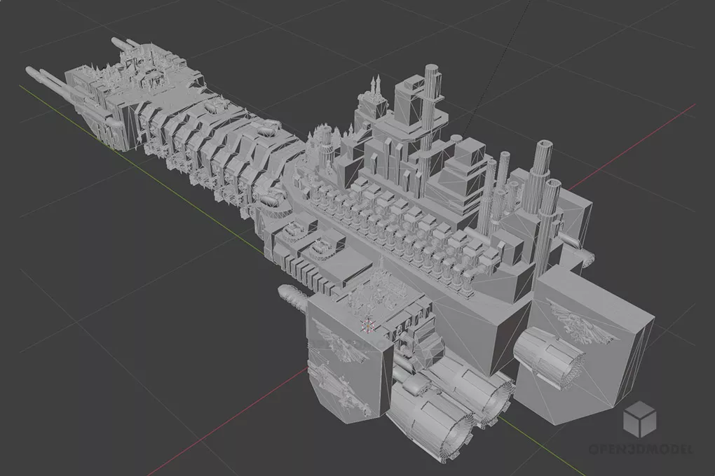 Warhammer Scifi Station 3d model 2