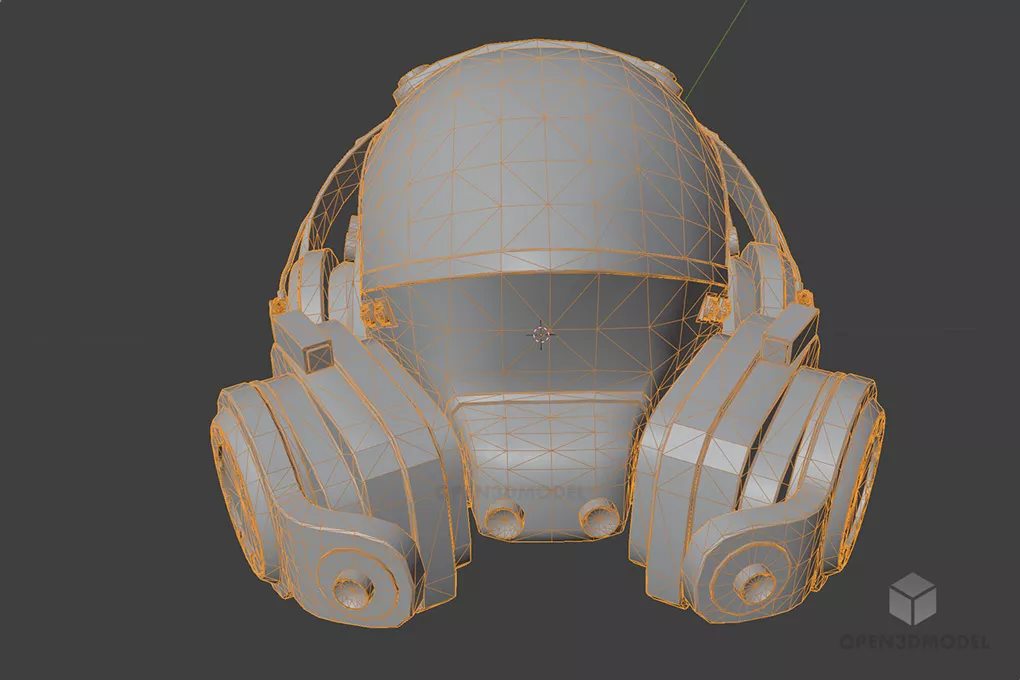 Scifi Medic Helmet Hospital Equipment 3d model 2