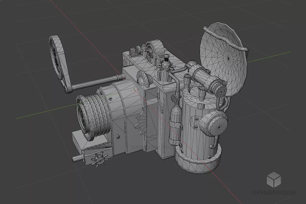 Vintage Steampunk Camera 3d model 2