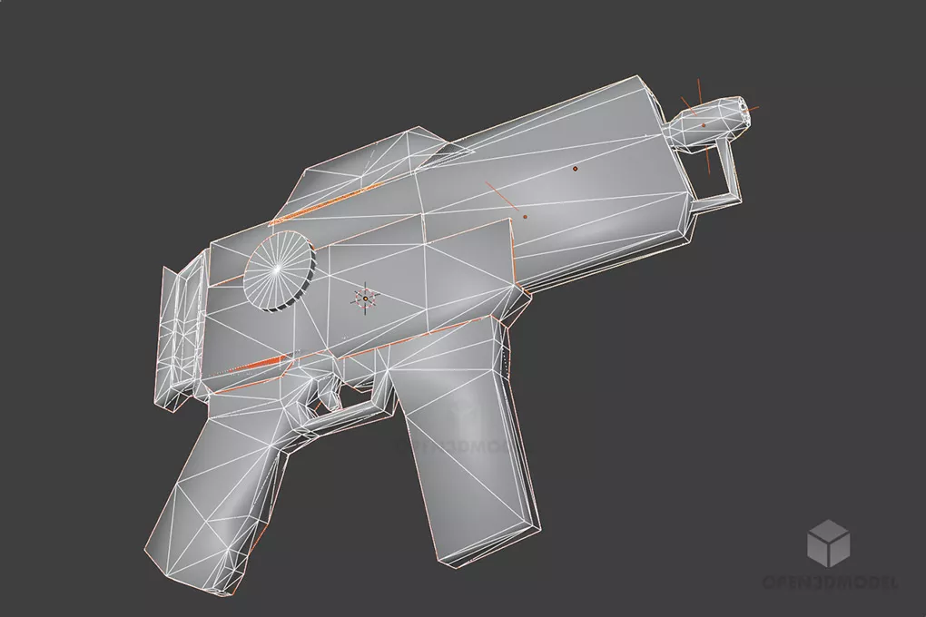 Futuristic Machine Gun 3d model 2