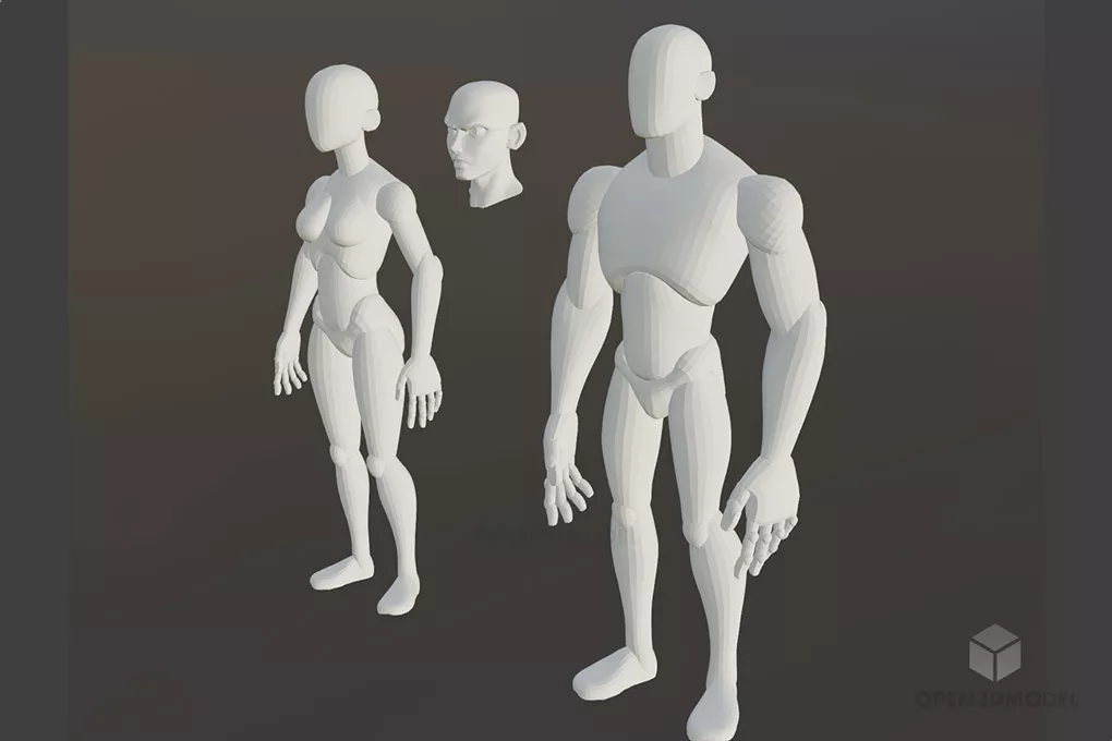 Lowpoly Male Base Mesh 3d model