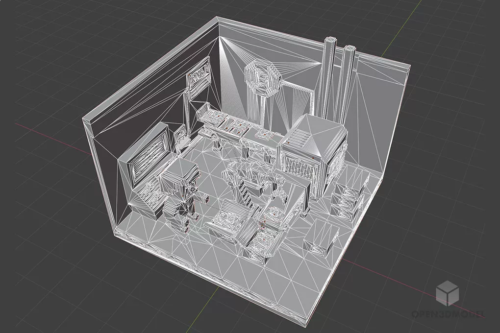 Isometric Factory Room Interior 3d model 2