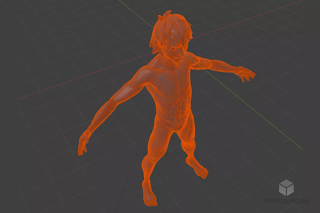 Anime Man Base Mesh Character 3d model 2