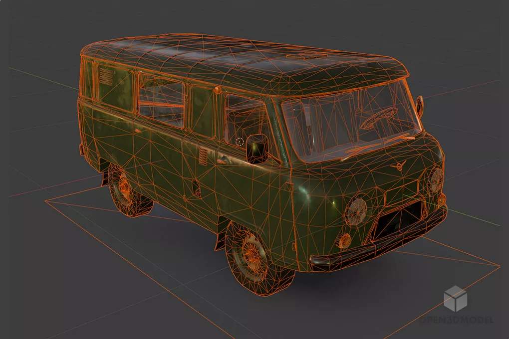 Soviet Uaz 452 Free 3d Model - .Blend, .C4d, .Dae, .Fbx, .Max - Open3dModel