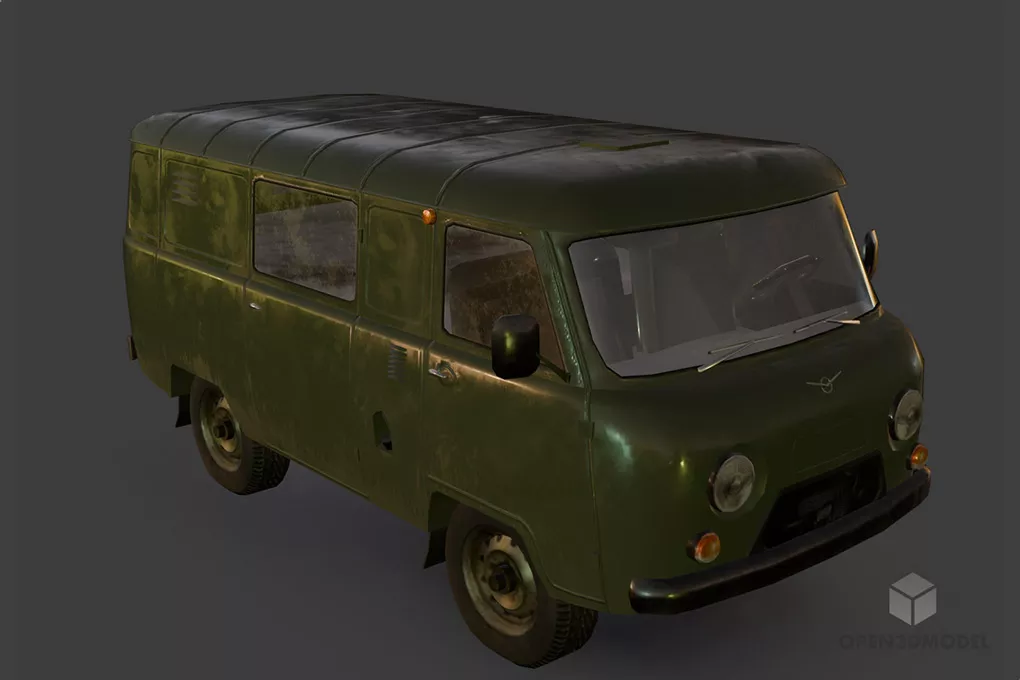 Soviet Uaz 452 Free 3d Model - .Blend, .C4d, .Dae, .Fbx, .Max - Open3dModel