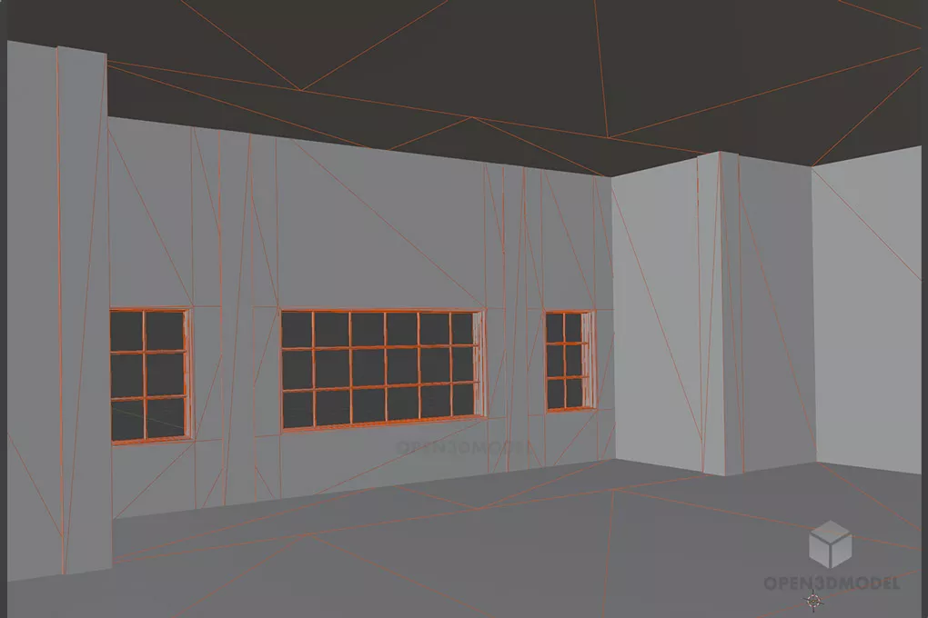 Empty Conference Room Interior 3d model 2