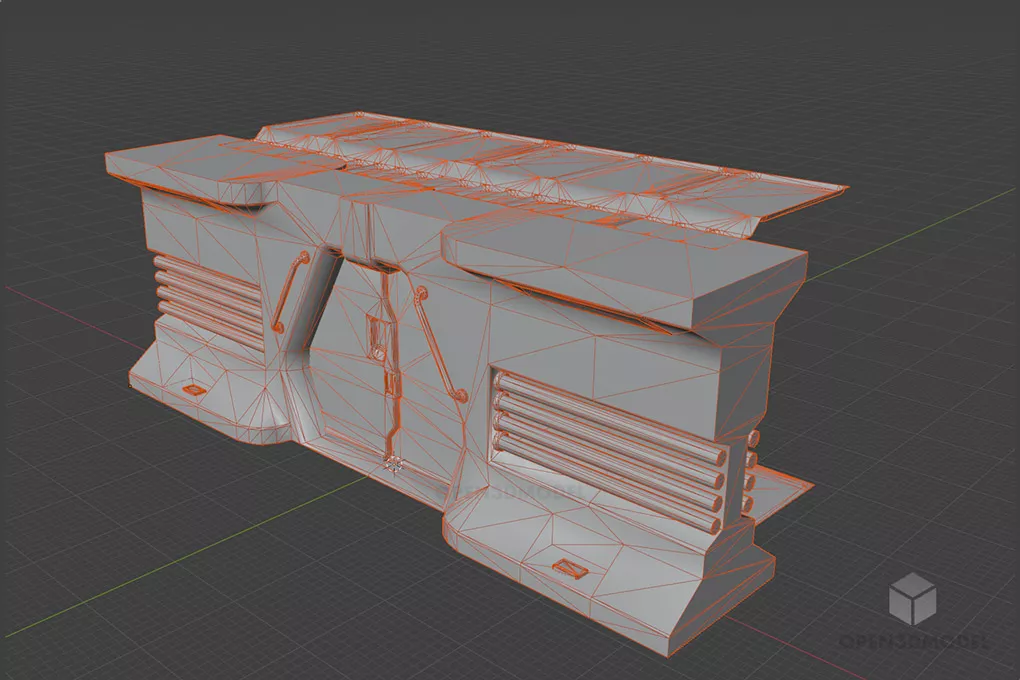 Scifi Gate Building 3d model 2