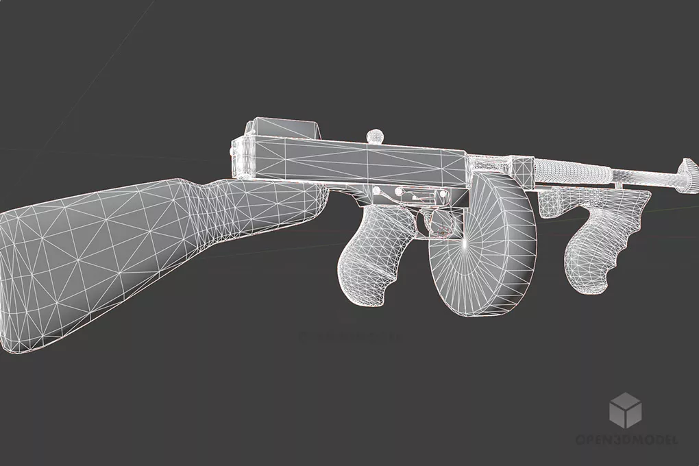 Thompson Machine Gun Free 3d Model - .Blend, .C4d, .Dae, .Fbx, .Max ...