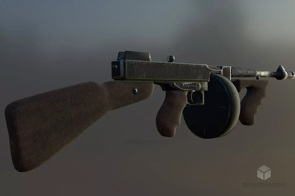 Thompson Machine Gun Free 3d Model - .Blend, .C4d, .Dae, .Fbx, .Max ...