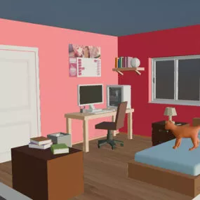 Low Poly Isometric Room 3d model