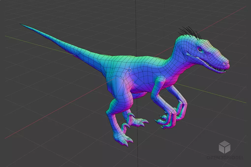 Low Poly Velociraptor Dinosaur Animal 3d model 2