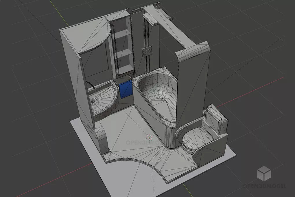 Bathroom Module Sanitary Accessories 3d model 2