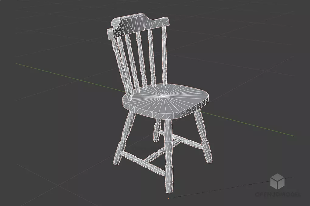 Rustic Wood Chair Free 3d Model - .Blend, .C4d, .Dae, .Fbx, .Max ...