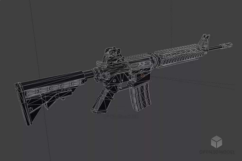 Low Poly M4a1 Gun Free 3d Model - .Blend, .C4d, .Dae, .Fbx, .Max ...